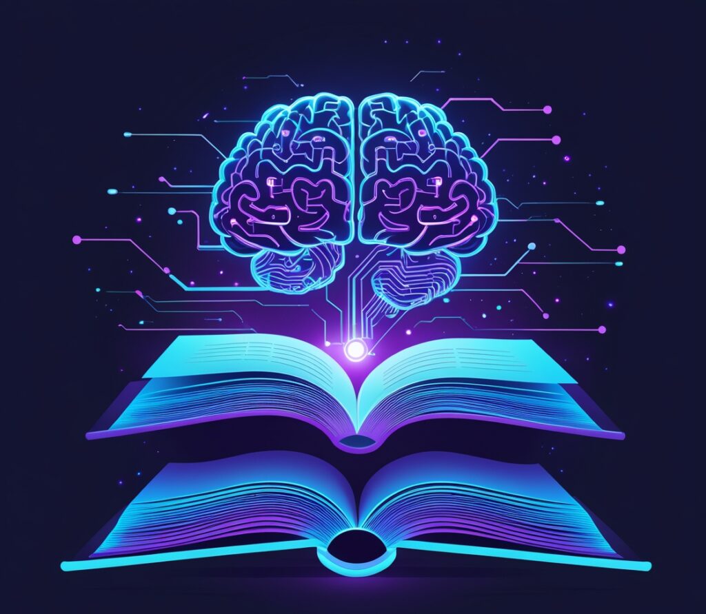Leonardo Phoenix 10 A futuristic neonlit open book with glowin 0 e1745256531404